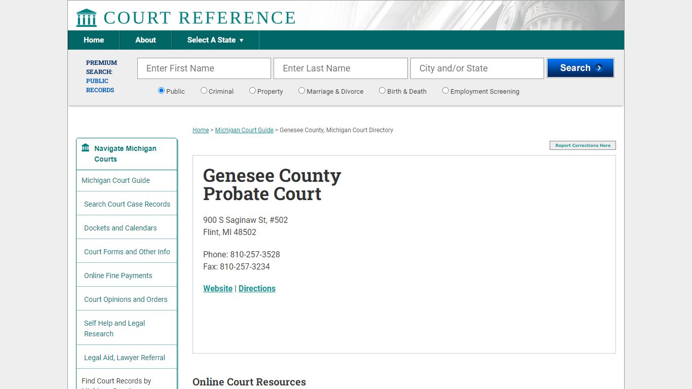 Genesee County Probate Court - Court Records Directory